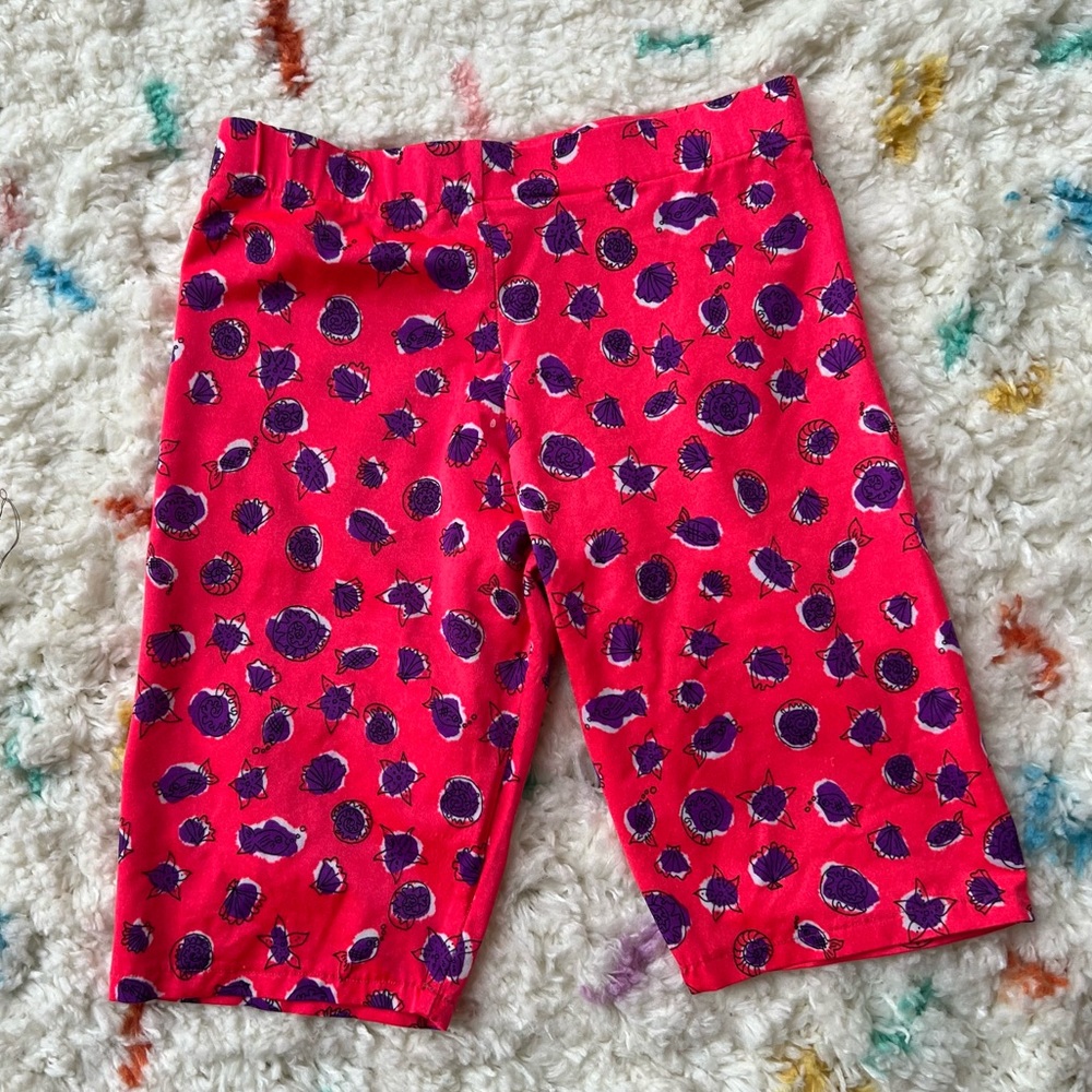 Vintage 80s Novelty Print High Rise Bike Shorts Retro Surf Activewear M